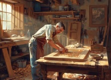 A framer at work in the shop
