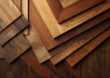 Stacked picture frames in a framing shop